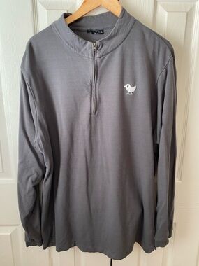 Bad Birdie Charcoal Gray Stretch Cotton Modal Quarter Zip Pullover SweatshirtXXL